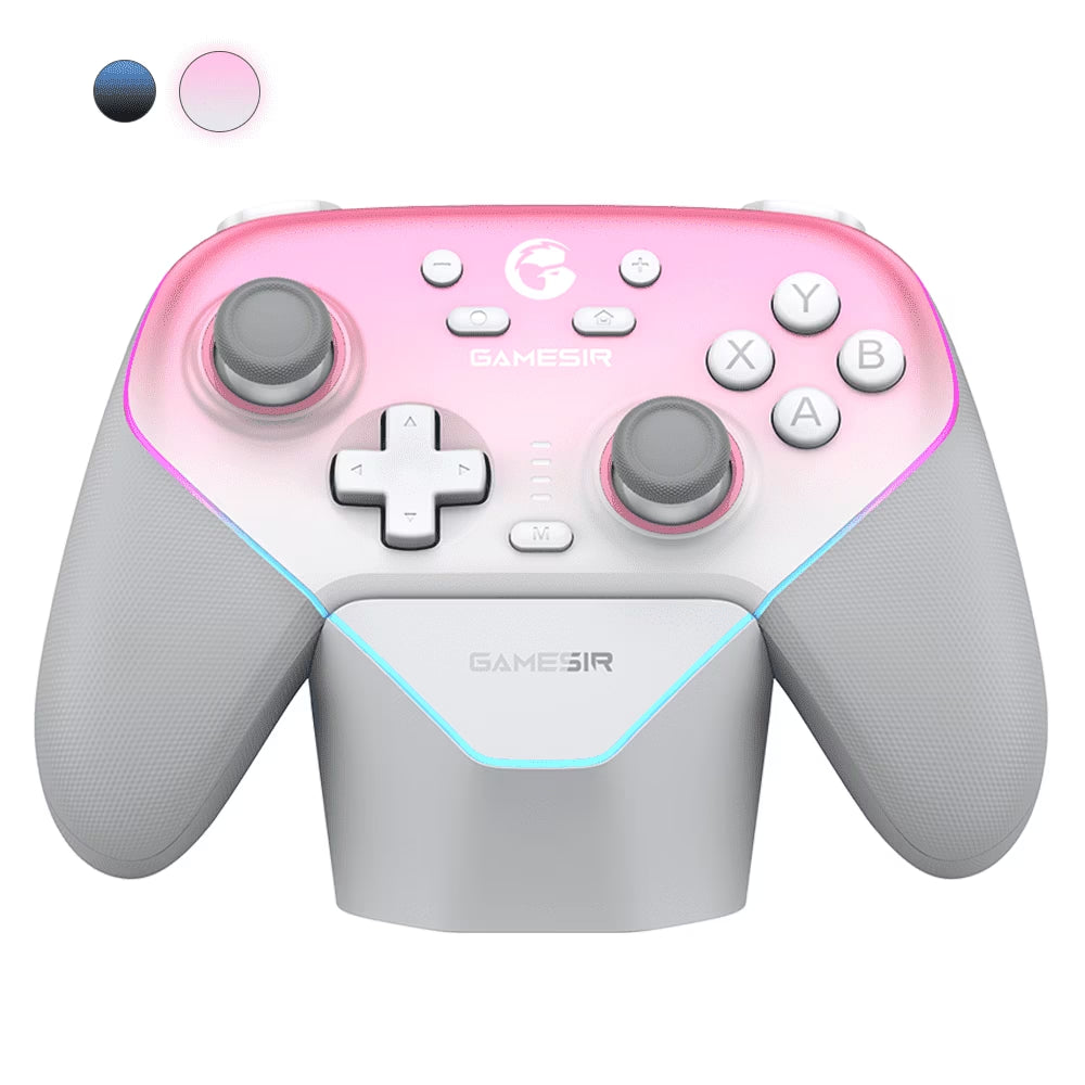 Super Nova Multi-Platform Wireless Gaming Controller for Pc/Switch/Ios/Android with Smart Auto Start-Stop Charging Dock(Whipped Pink Version)