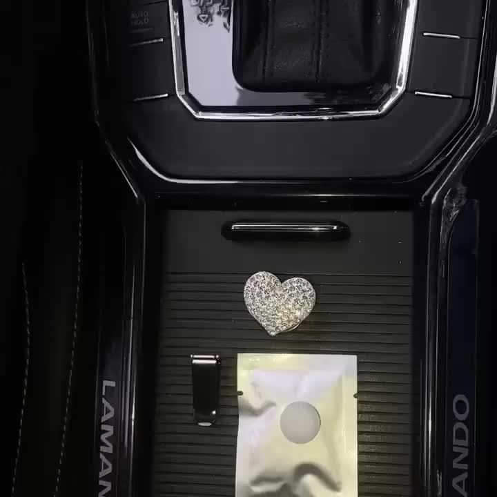 2pcs Car Air Outlet Aromatherapy💕 Clip💯 - Creative Rhinestone Heart Design - Perfume Decoration Clip - For Car Interior - Suitable for Women👑 & Girls - Perfect Gift for Car Lovers💖