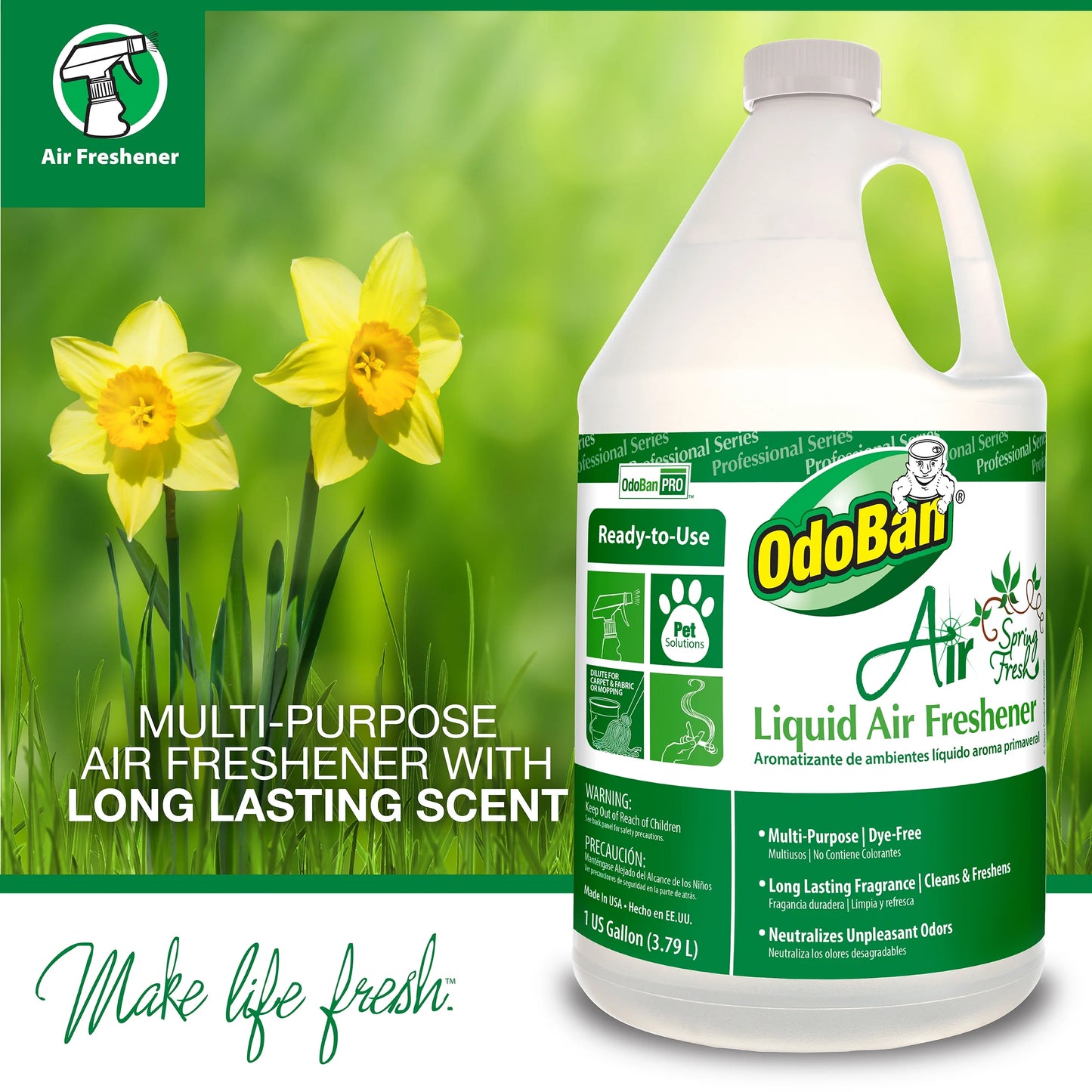 Professional Cleaning Ready-To-Use Liquid Air Freshener, 1 Gallon Scent Assortment, Cherry, Spring Fresh and Lavender