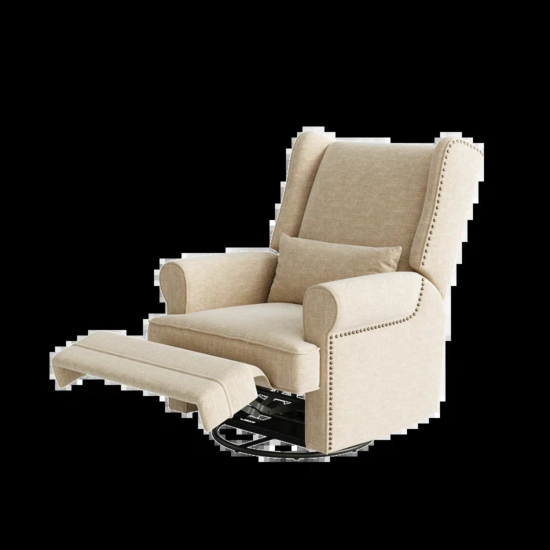 34" Wide Swivel Rocking Nursery Recliner Comfortable Upholstered Glider
