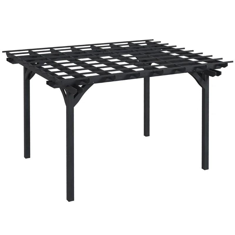 12 Ft. W X 10 Ft. D Solid Wood Pergola