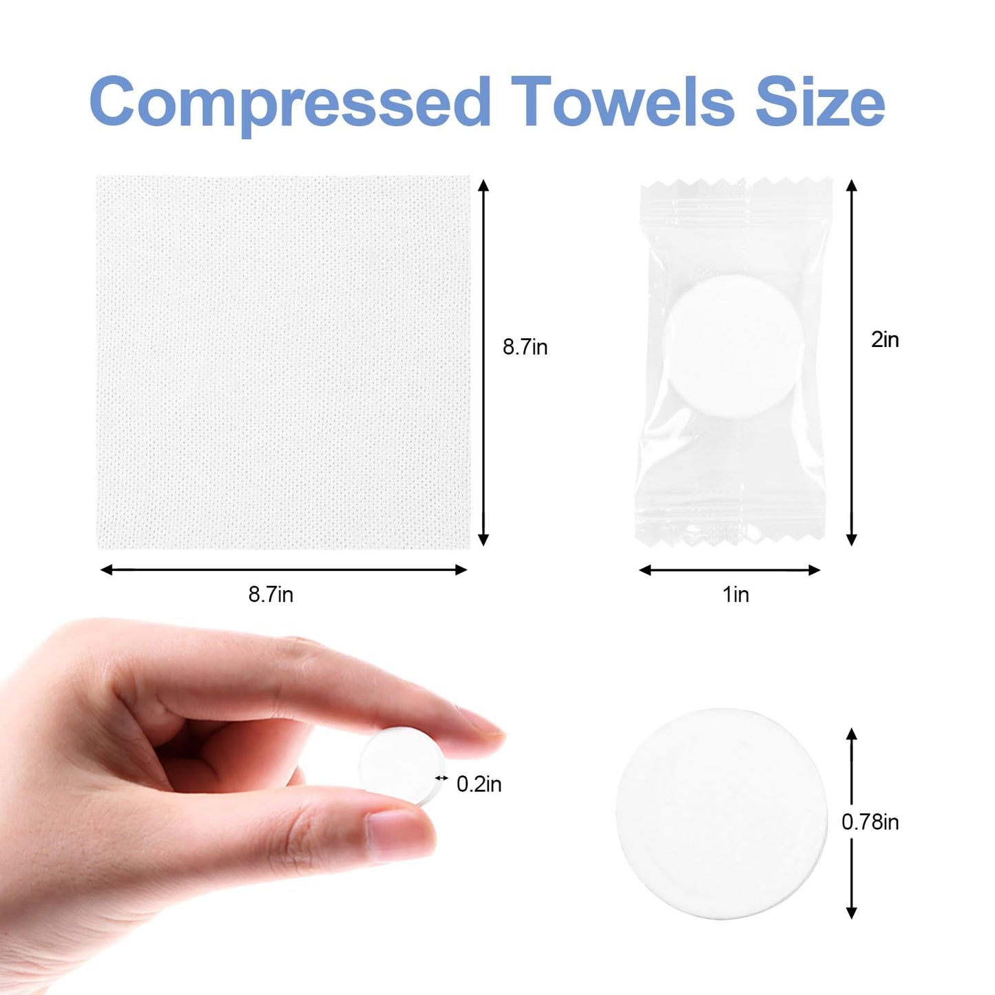 100 PCS Portable Compressed Towel Tablets, Disposable Travel Wet Towel, for H...