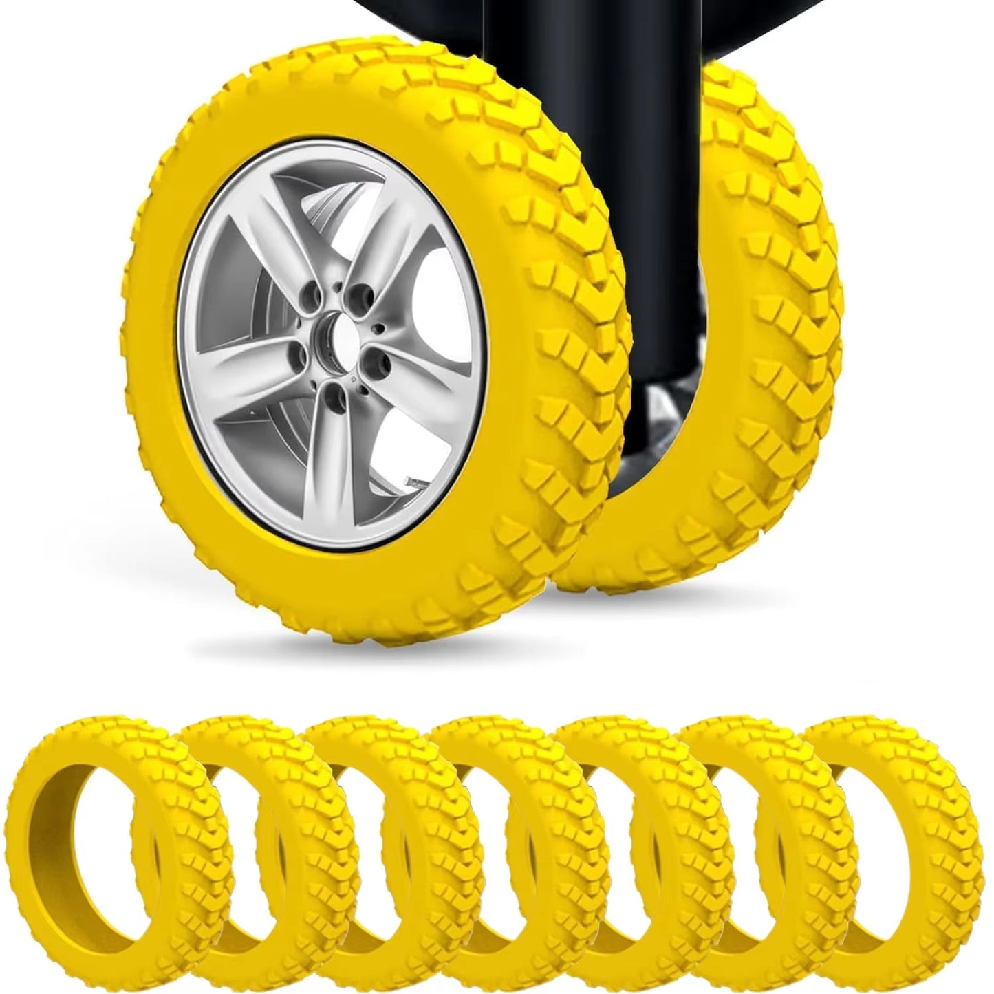 1/24Pcs Thicken Texture Silicone Wheels Protector for Luggage Reduce Noise Travel Luggage Wheels Cover Luggage Accessories