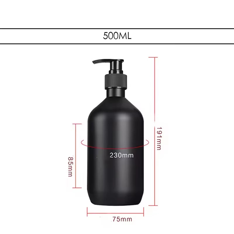 300/500ML Matte Black Liquid Soap Dispenser Refillable Shampoo Conditioner Body Lotion Container for Bathroom Supplies Hotel