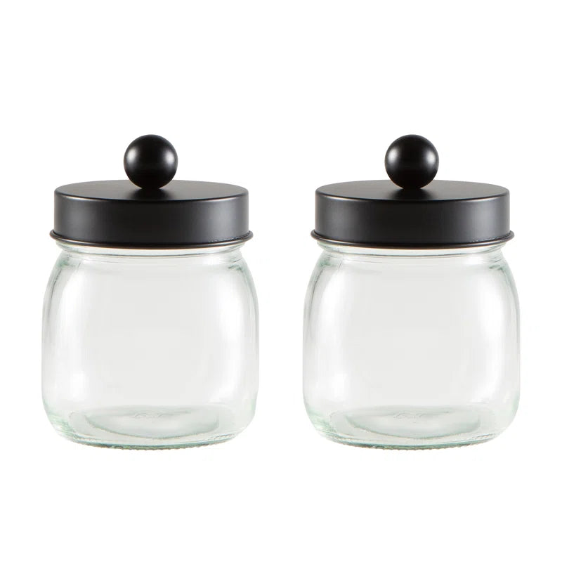 Mason Jar 5-Piece Bathroom Set with Toothbrush Holder, Soap Dispenser, Canister, & 2 Small Jars