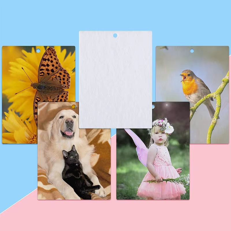 100 Pieces Sublimation Air Freshener Sheets Sublimation Air Fresheners Blanks Car Scented Hanging Sheets Blanks Set Dropshipping