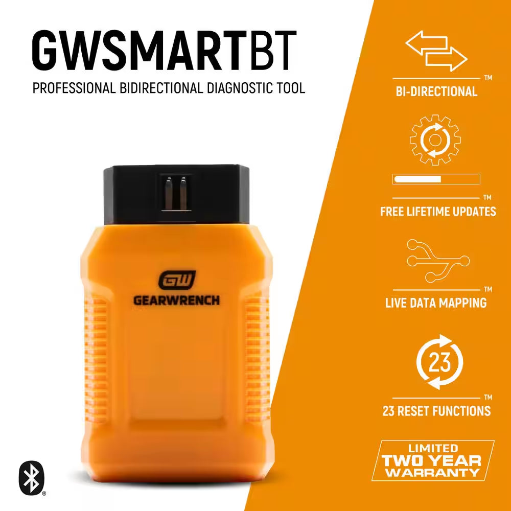 OBD2 Professional Bi-Directional Bluetooth Diagnostic Tester with GWSMART App and Free Lifetime Software Updates