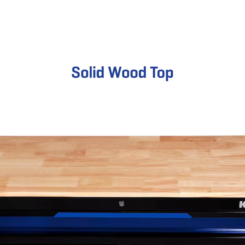 46.1-In L X 37.2-In H 9 -Drawers Rolling Black/Blue Wood Work Bench