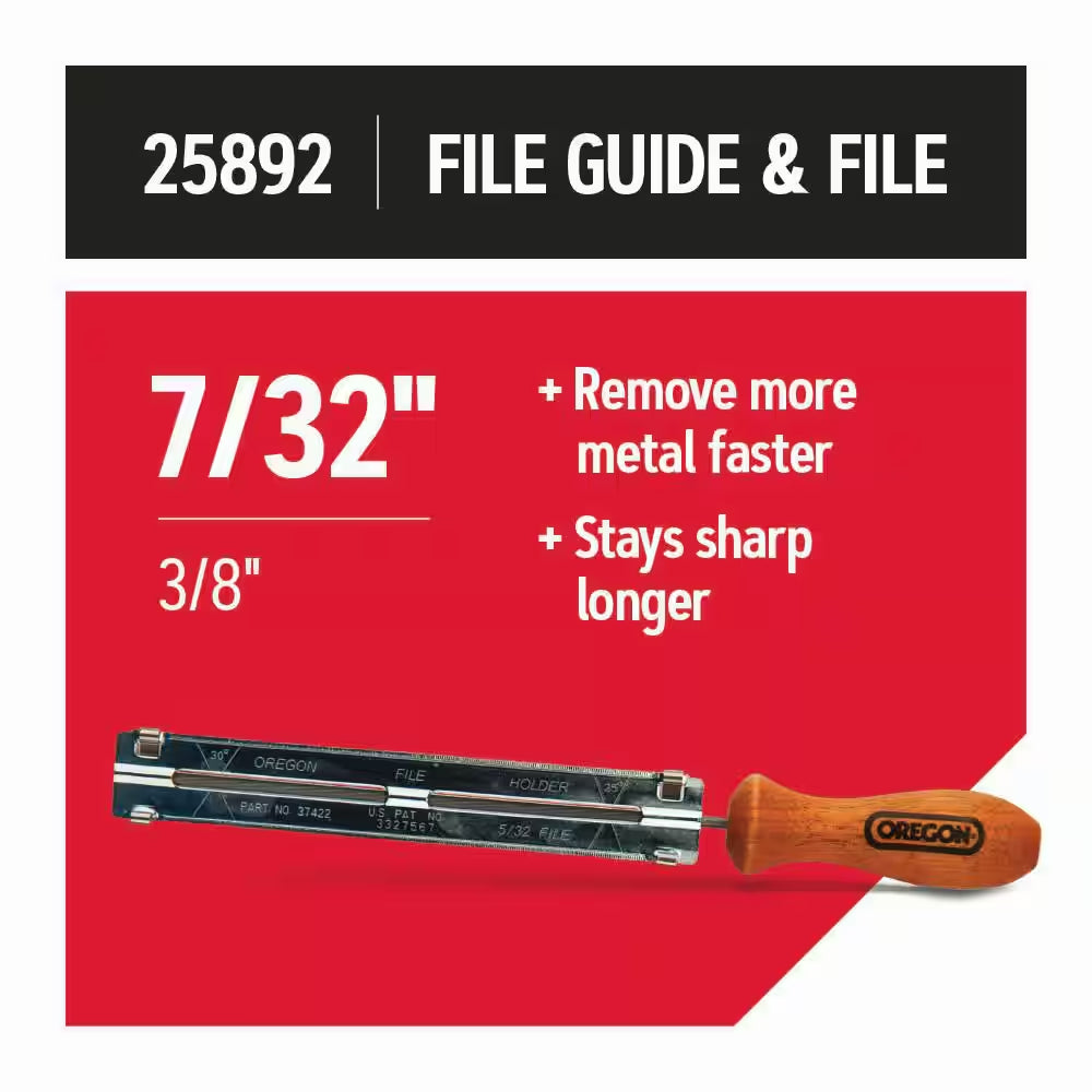 Chainsaw File Guide, Includes 7/32 In. round Saw Chain File, for 3/8 In. and 0.404 In. Pitch Saw Chain 25892-21