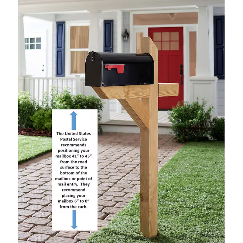 4 X 4 Brown Wood Slope Mount Mailbox Post