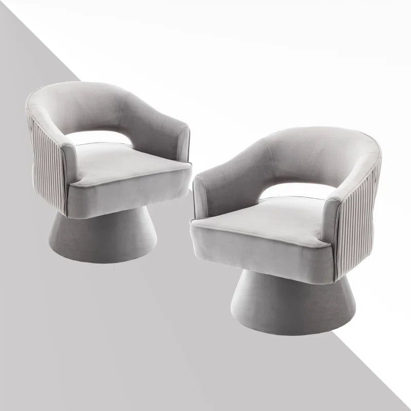 Chynna Velvet Swivel Barrel Chair