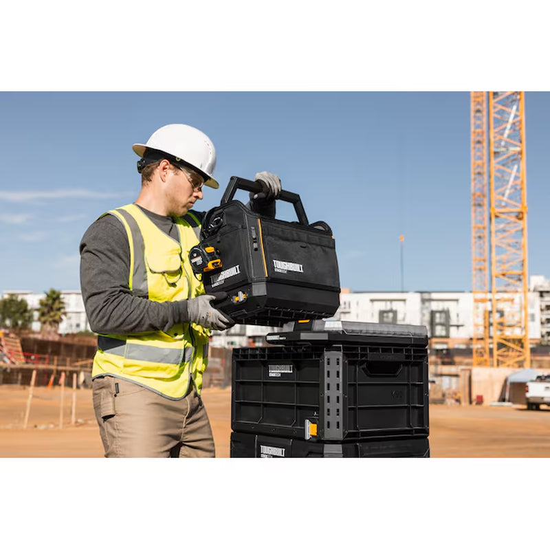 STACKTECH Black Polyester 18-In W X 12-In D X 14.8-In L Tool Tote