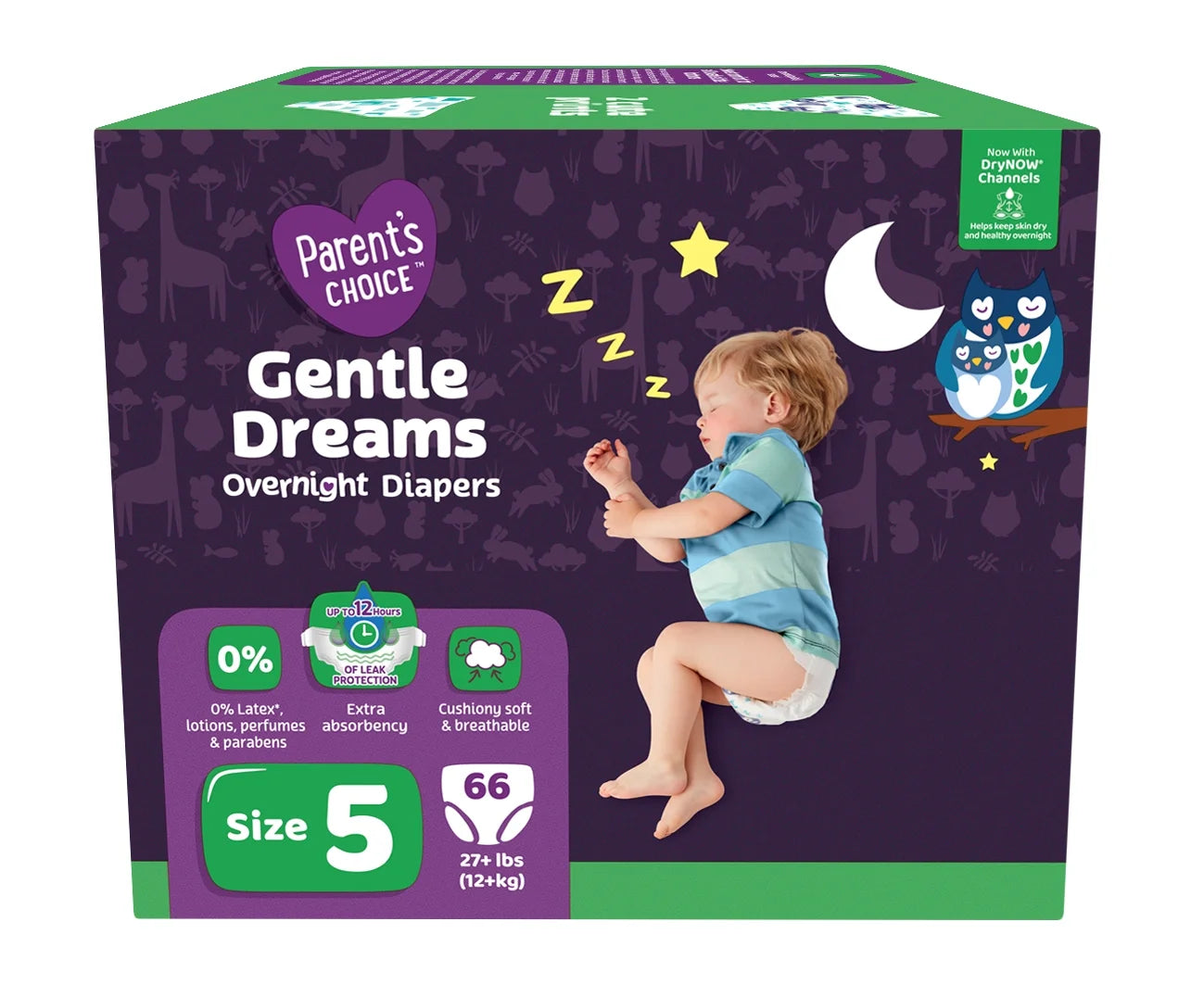Gentle Dreams Overnight Diapers Size 5, 66 Count (Select for More Options)