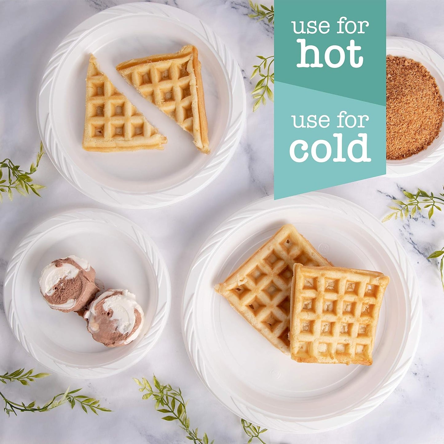 400 Count Disposable 6 Inch White Plastic Dessert Plates
