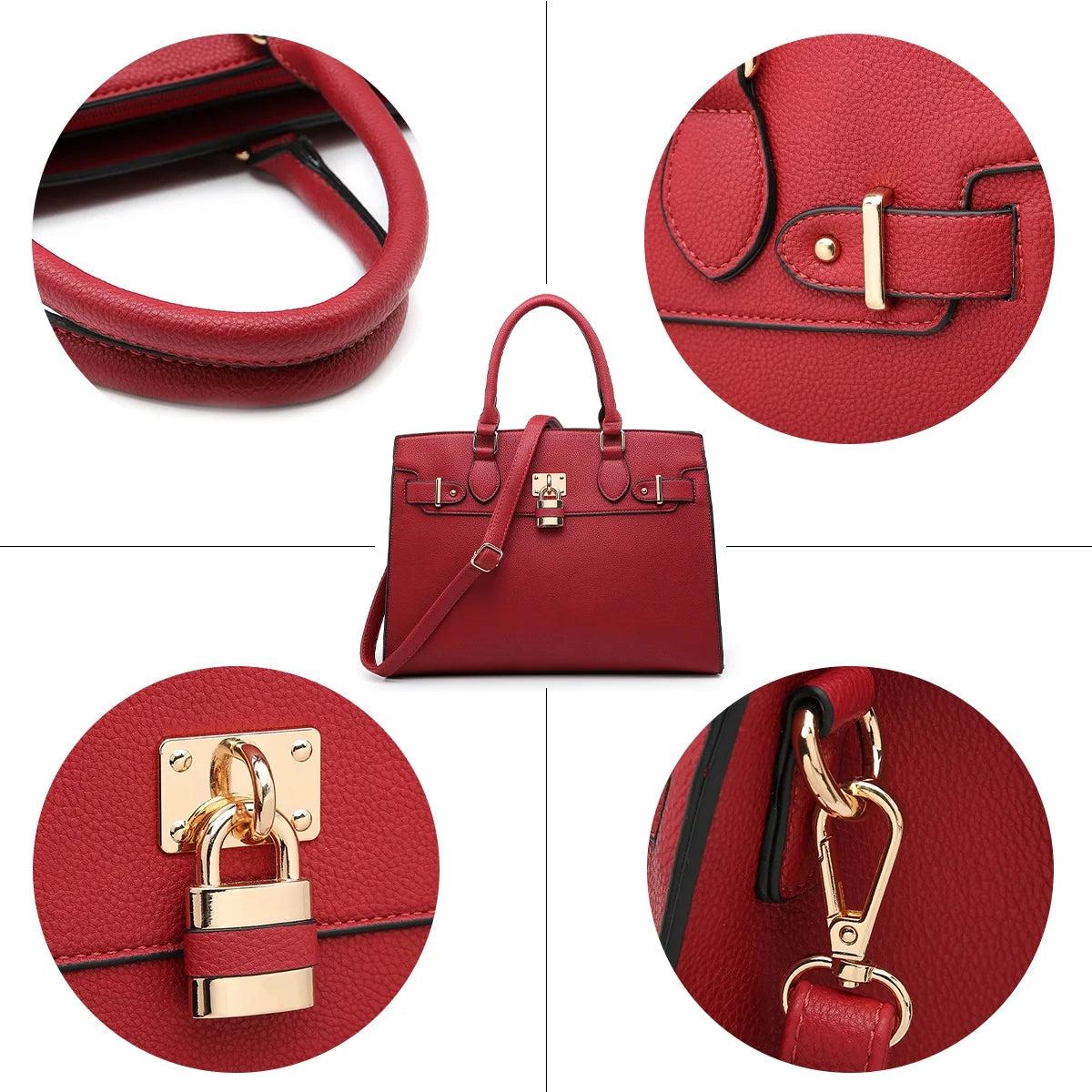 Women Handbags and Purses Ladies Shoulder Bag Top Handle Satchel Tote Work Bag with Matching Clutch