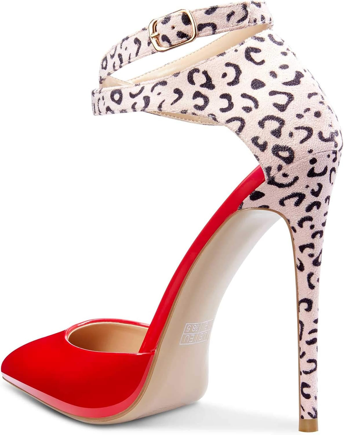 Womens Ankle Strap High Heels Sandals Pointed Toe Sexy Sandal 12CM Stilettos Pumps