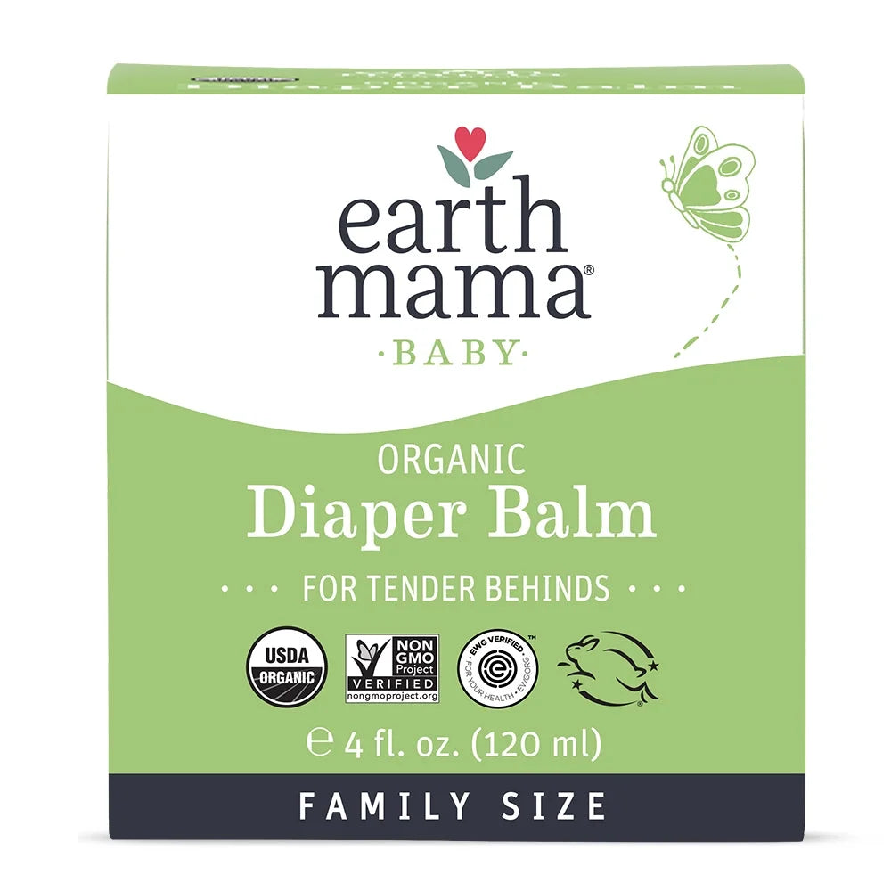 Organic Diaper Balm, Diaper Cream for Newborns, Infants, & Toddlers, 4 Fl Oz.