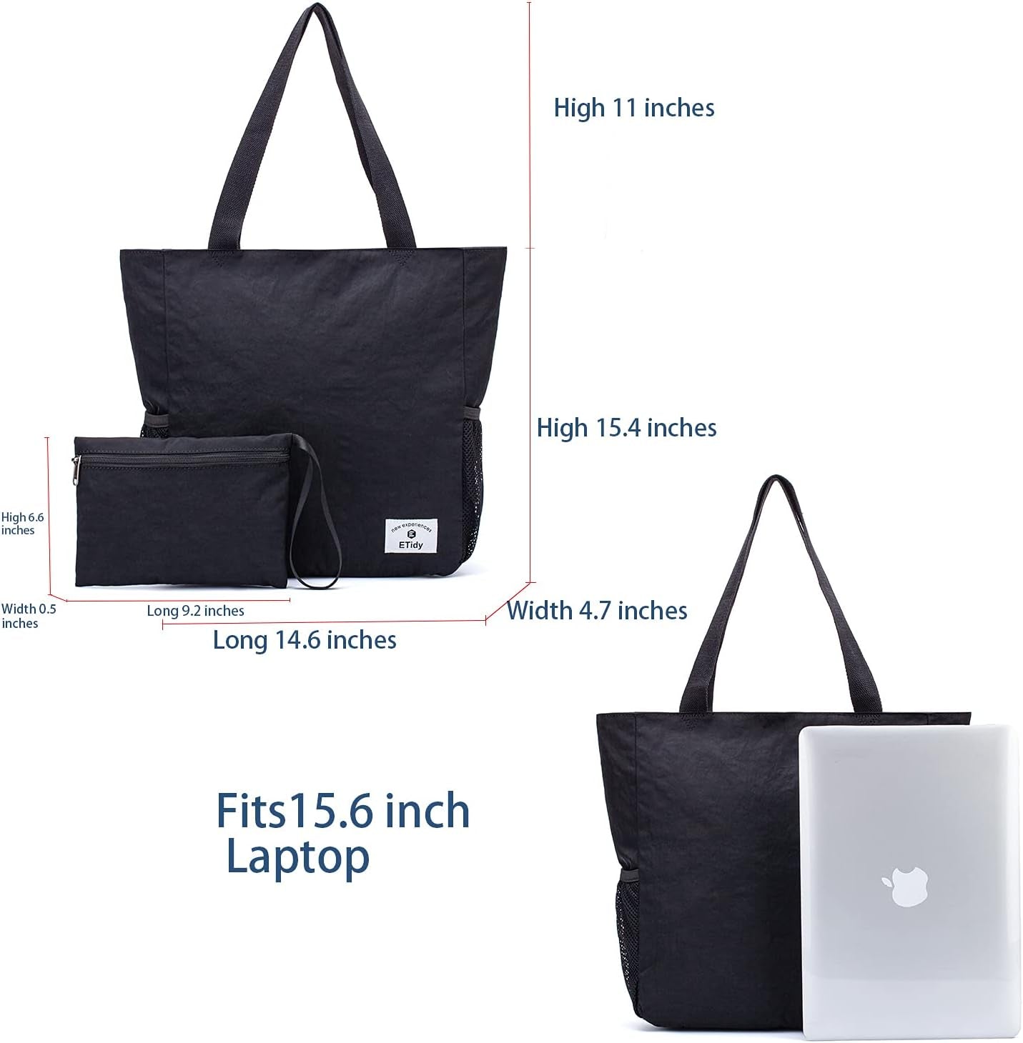 Large Capacity Foldable Tote Bag with Zipper Water-Resistant Sandproofwomen Beach Bag Handbag Gymbag Travel Shoppingbag