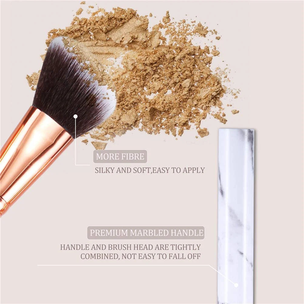 Makeup Brushes 15PCS Professional Makeup Brushes Set, Makeup Brush for Foundation Powder Concealers and Eyeshadow, with Exquisite Marble Bucket