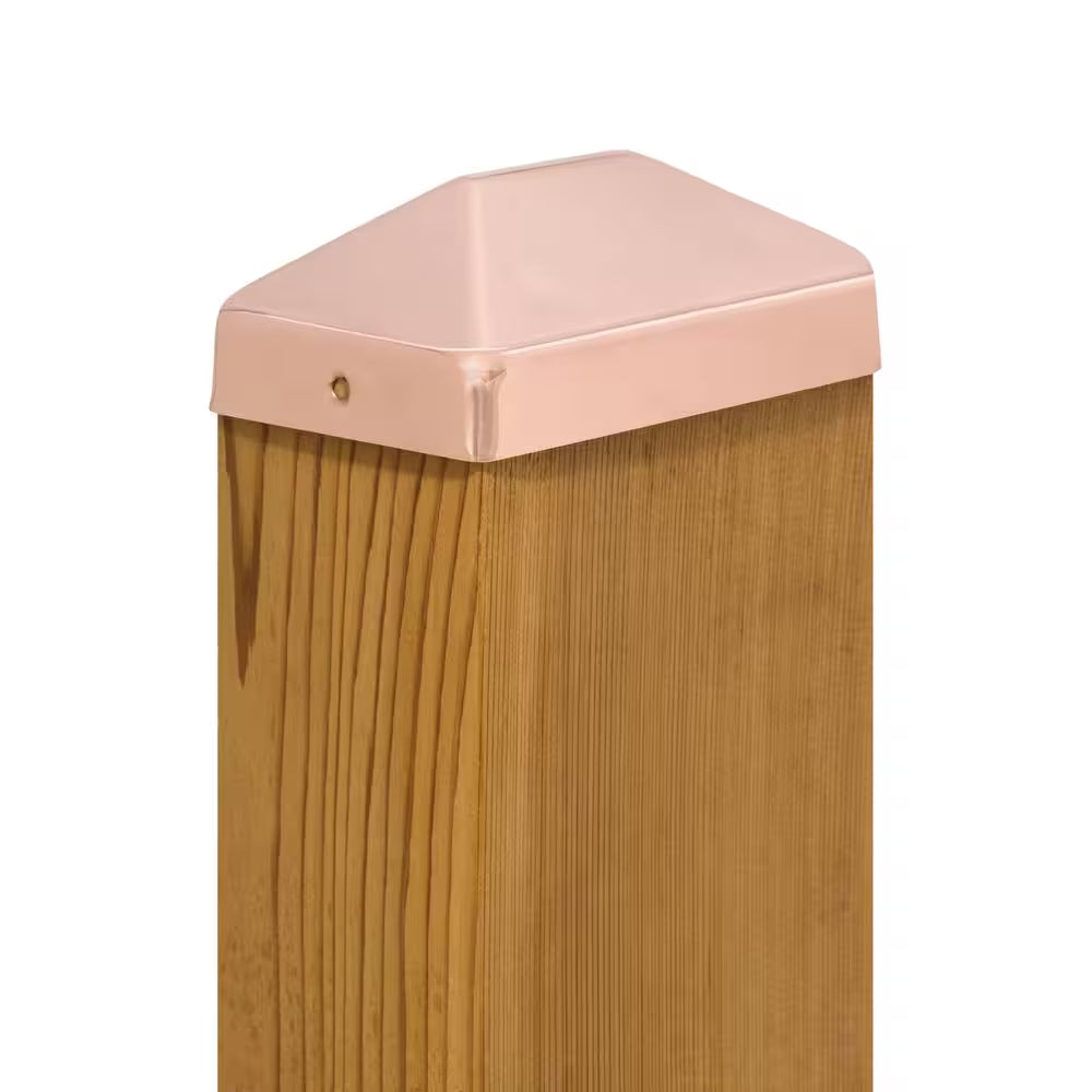 4 In. X 6 In. Copper Pyramid Slip over Fence Post Cap