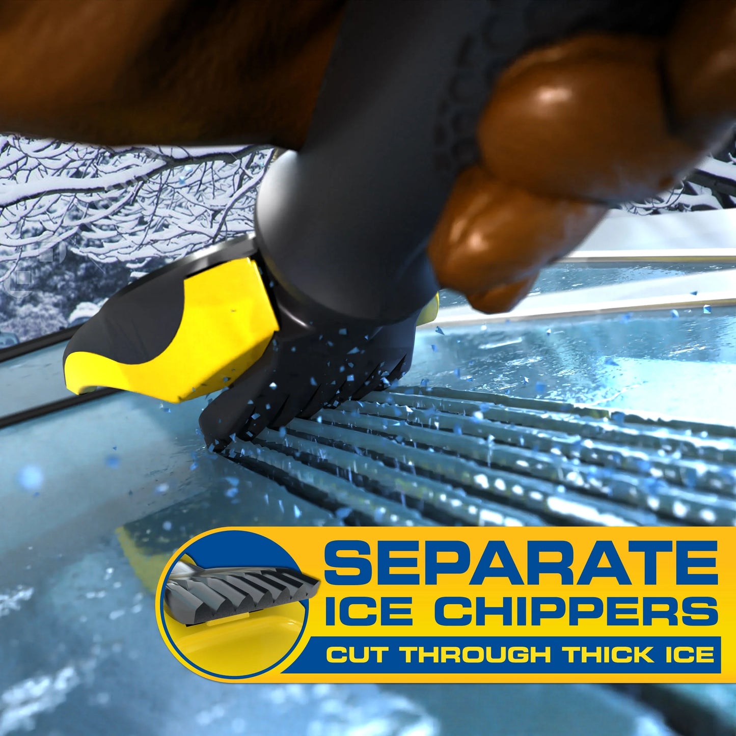 ® 11" Heavy Duty Ice Scraper with Rubber Grip, Black and Yellow, Size: 11", 1 Pack, 1220141020X