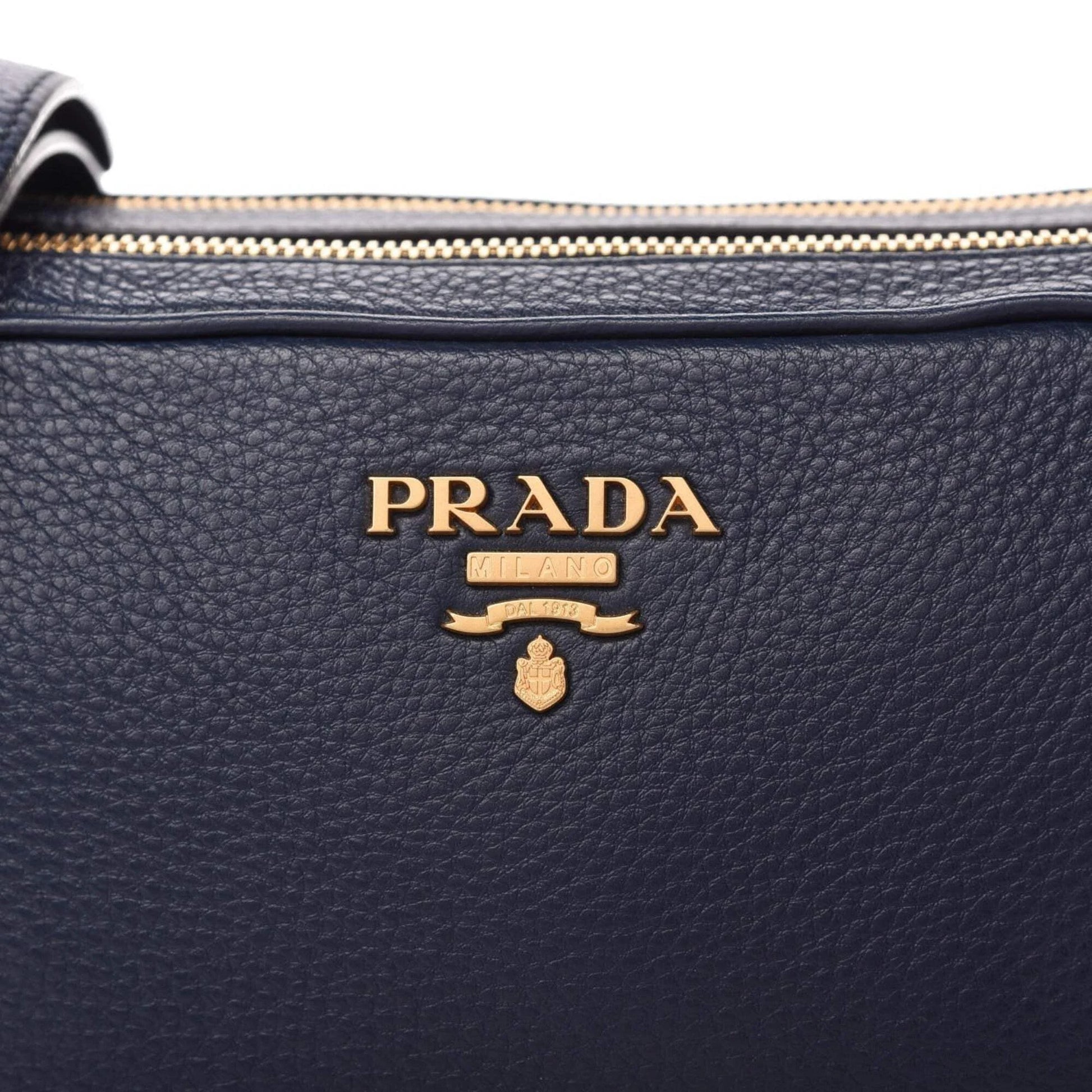 New  Baltico Blue Vitello Phenix Leather Double Zip Crossbody Bag 1BH079