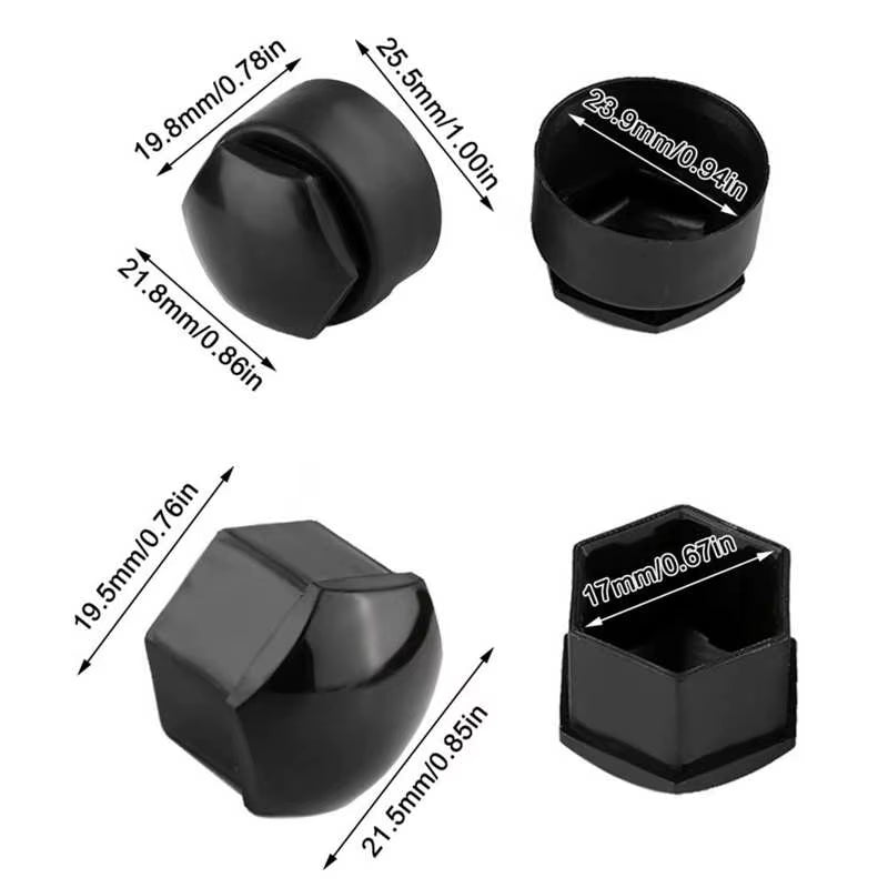 16Pcs 17Mm Nut Car Wheel Auto Hub Screw Protection Anti‑Theft Cover Cap Auto Accessories
