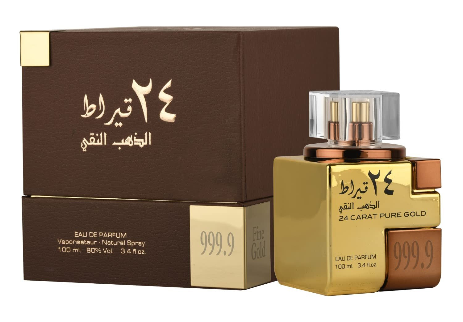 24 Carat Gold Arabic Attar Perfume 3.4 Fl Oz Unisex Fragrance Oudh Rose Vanilla