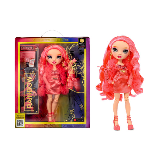 Priscilla - Pink Fashion Doll, Fashionable Outfit & 10+ Colorful Play Accessories. Toy Gift Kids 4-12 Years & Collectors