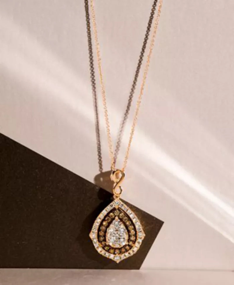 Nude Diamondsâ® & Chocolate Diamondsâ® Fancy 18" Pendant Necklace (1-5/8 Ct. T.W.) in 14K Rose, Yellow or White Gold