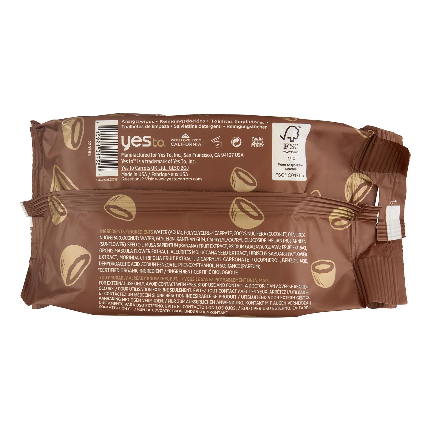 Coconut Cleansing Wipes Hydrating Makeup Remover Wipes, 30 Ct