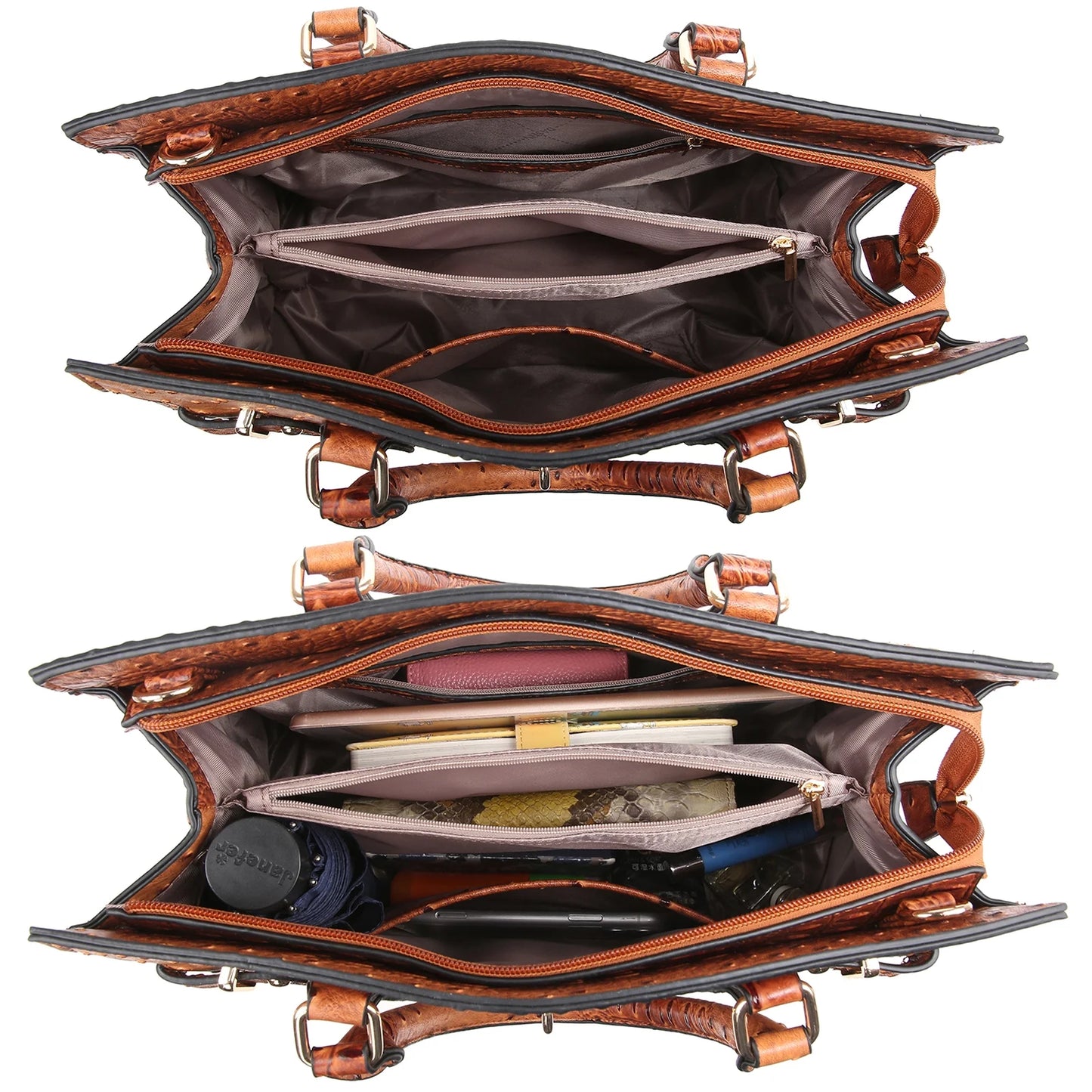 Women Handbags and Purses Ladies Shoulder Bag Top Handle Satchel Tote Work Bag with Matching Clutch