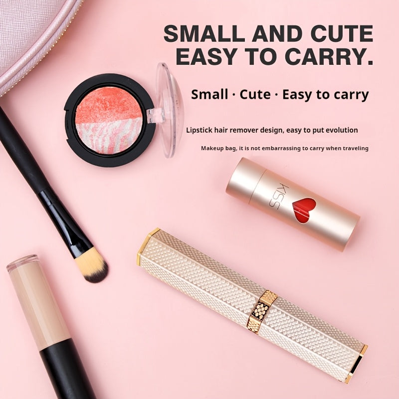 4-in-1 Portable Electric Trimmer Kit - USB Rechargeable, 150mAh Lithium Polymer Battery, Rose Golden & White - Ideal for Eyebrows, Nose, Legs, Armpits & Bikini Hair Removal with Precision Attachments, Personal Grooming Kit|St