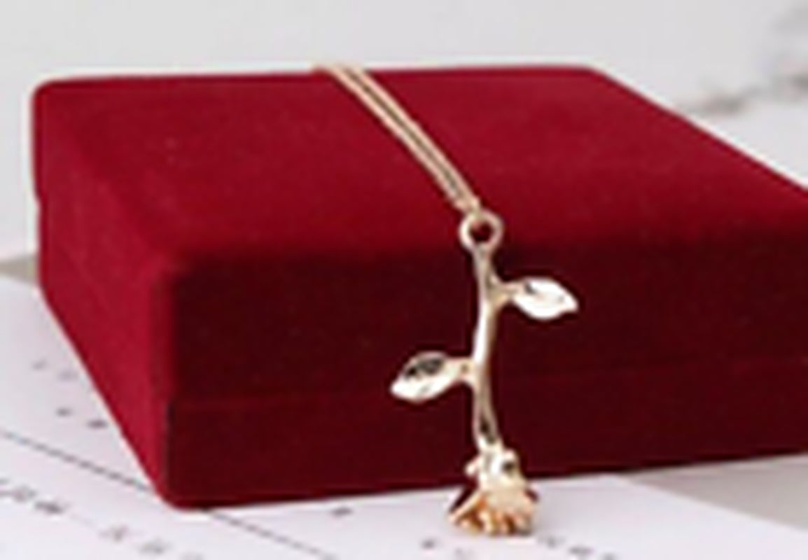 Women'S Fashion Jewelry Rose Gold Flower Pendant Necklace