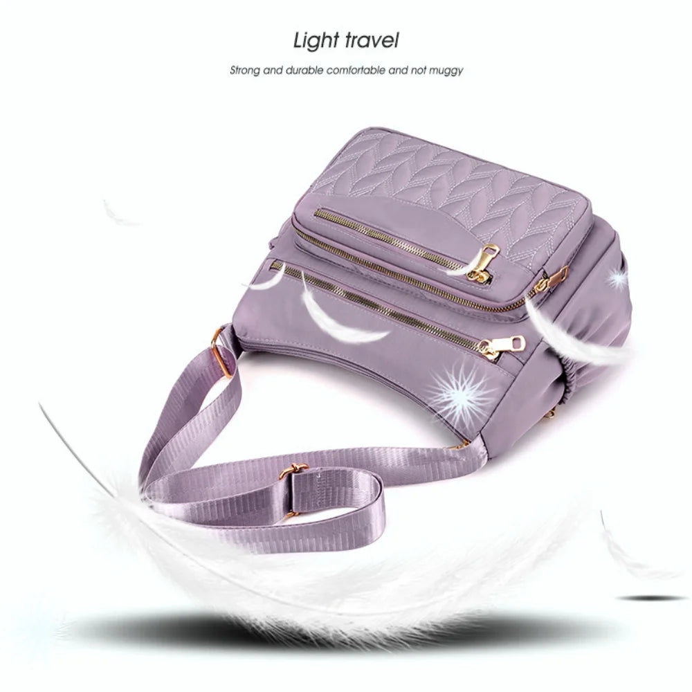 Womens Crossbody Bag Nylon Lightweight Shoulder Bag Casual Handbag Purse for Women, Black