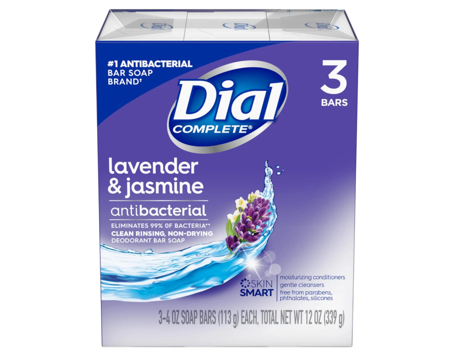 Complete Lavender & Jasmine Antibacterial 4Oz. Bar Soap, 3 Count - Pack of 2