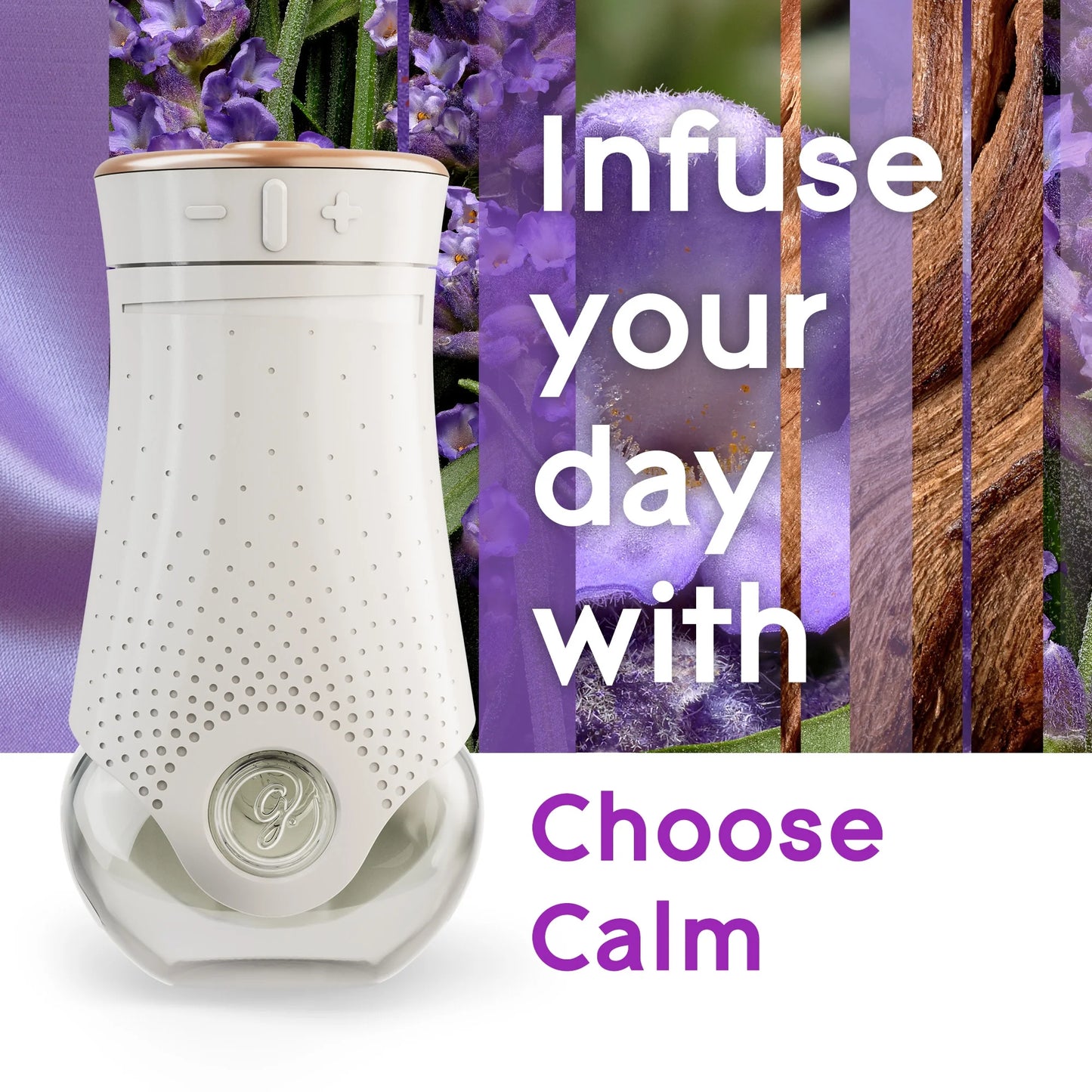 Aromatherapy Plugins Air Freshener Refills, Choose Calm Scent with Notes of Lavender & Sandalwood, Fragrance Infused with Essential Oils, 2 X 0.67 Oz (19.8 Ml)