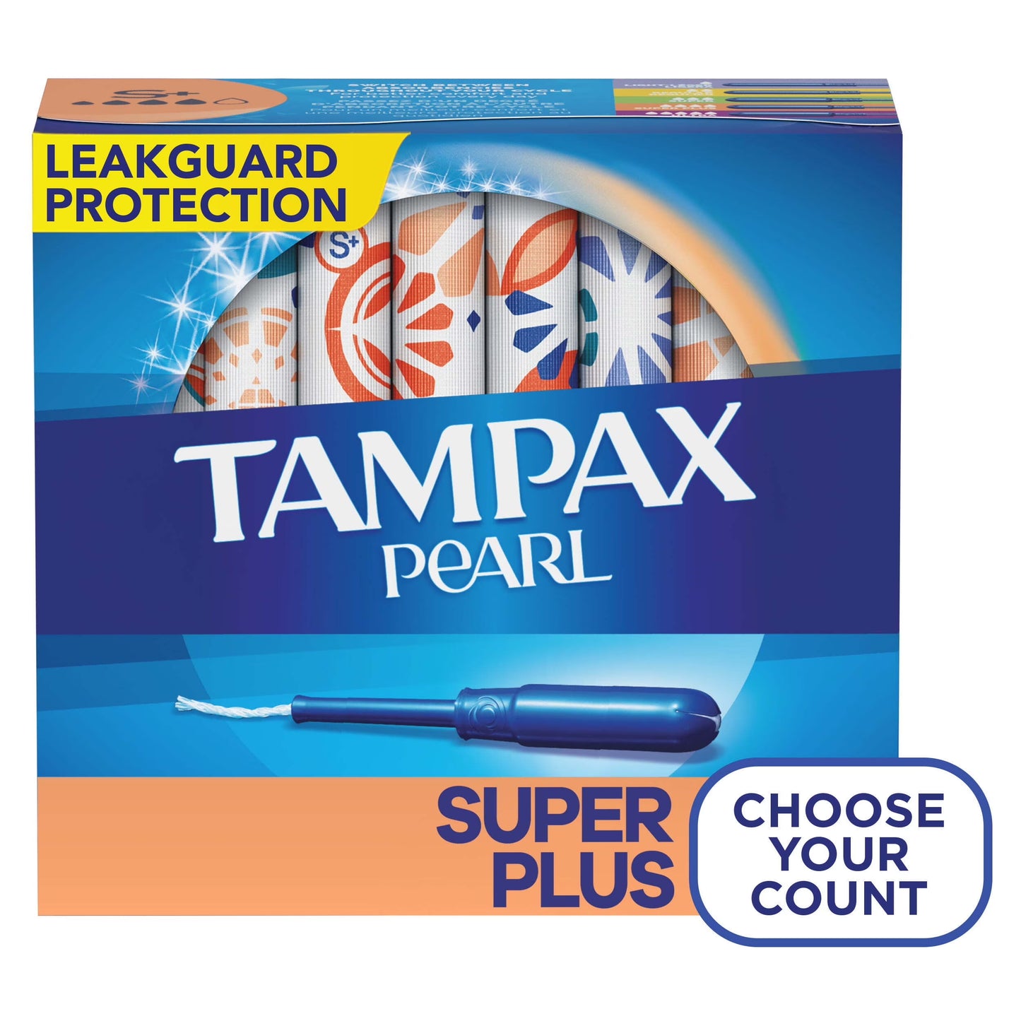 Pearl Super plus Plastic Tampons, Unscented, 50 Count