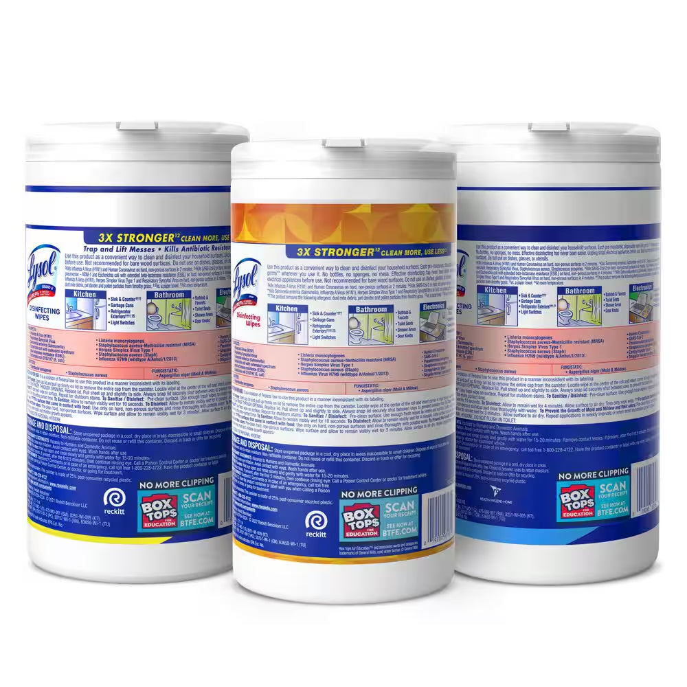 Disinfecting Wipes, Essential Cleaning Supplies, Multi-Scent Sanitizing Wipes Bundle, 80 Count (3-Pack)