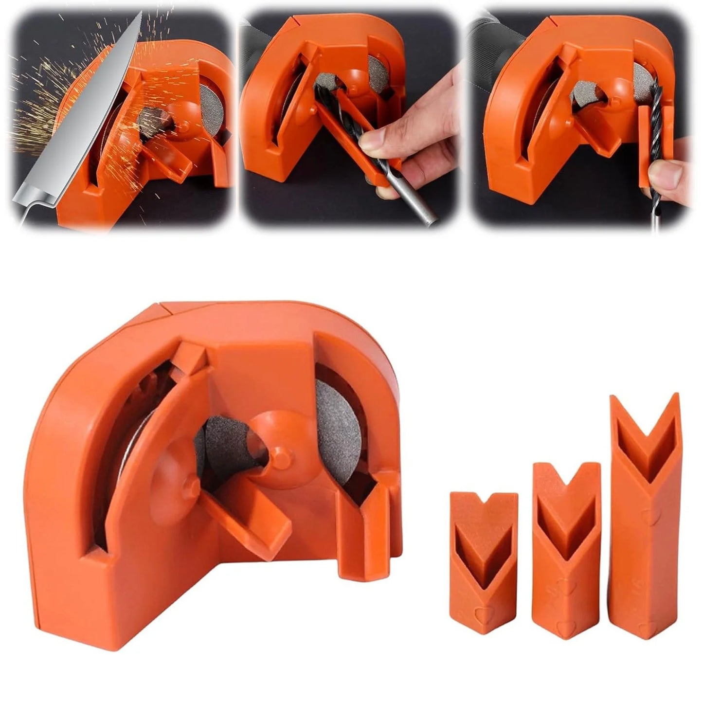 Drill Bit Sharpener Drill Bit Sharpener for All Bits Multipurpose Drill Bit Grinding Sharpener for High Speed Steel Masonry Carbide Cobalt & Tin Coated Drill Bits, 1X Drill Bit Sharpener