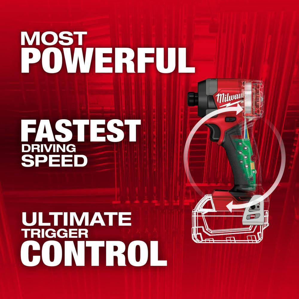 M18 FUEL 18-Volt Lithium-Ion Brushless Cordless 1/4 In. Hex Impact Driver and 7-1/4 In. Rear Handle Circular Saw