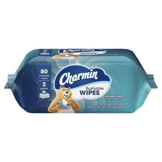 Charmin Flushable Wipes 2 Pack 40 Sheets Portable Cleaning Wipes