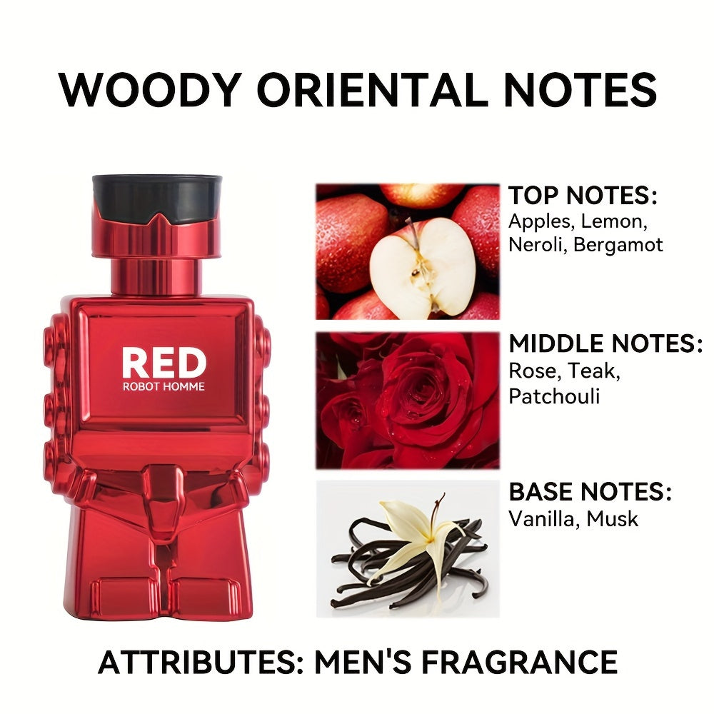 3PCS Robot Perfume Gift Set For Men, Eau De Toilette Spray, Refreshing And Long Lasting Fragrance With Woody Notes Cologne Travel Size For Dating And Daily Life, 90ML 3.04FL.OZ Gift For Men Father's Day Gift