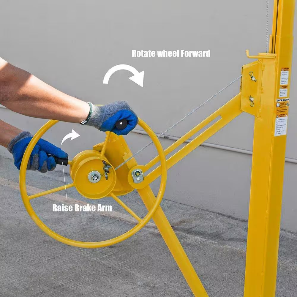 11 Ft. Drywall Panel Hoist Jack Caster Construction Lockable Tool