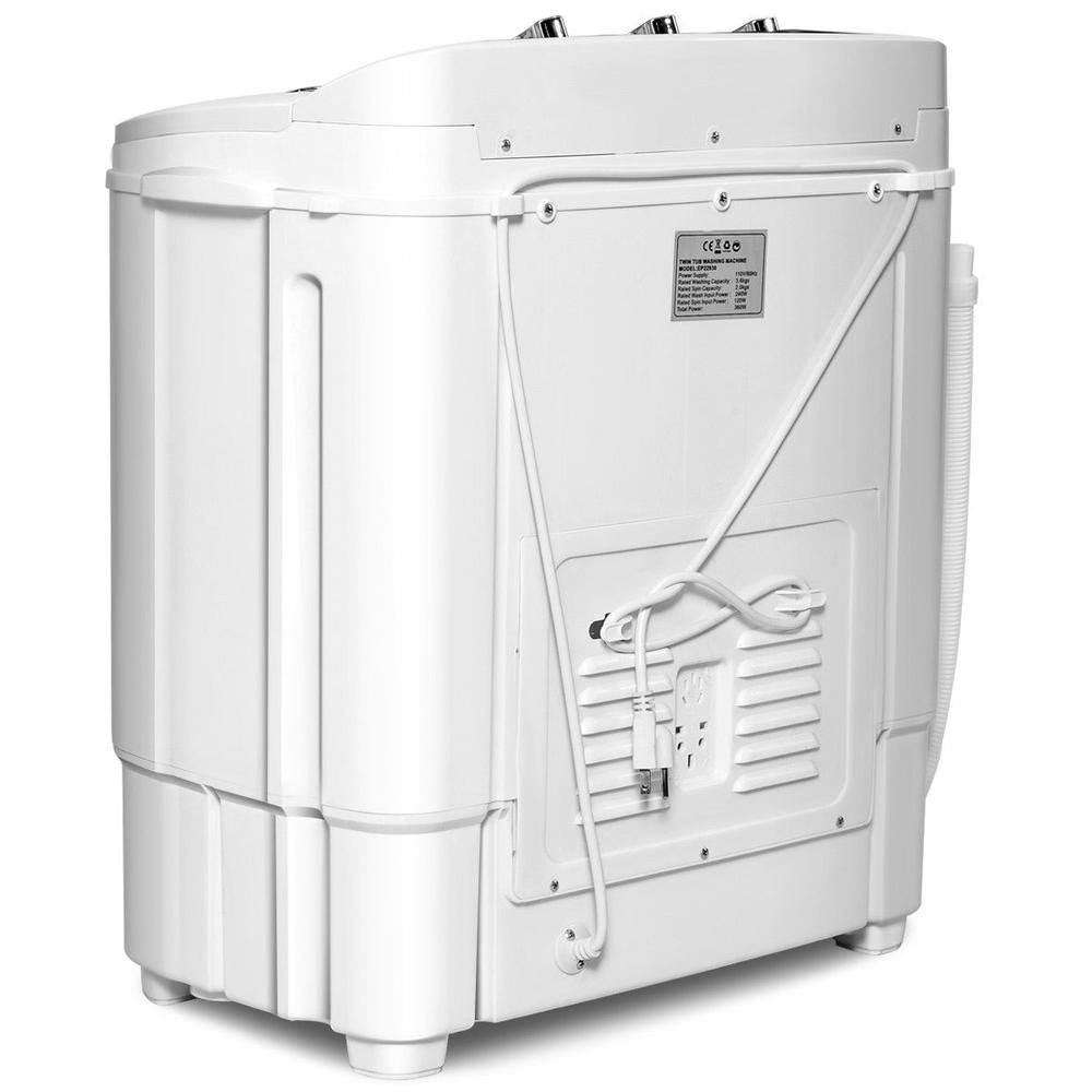 Timer Compact Mini Twin Tub 8 Lbs. Washing Machine Washer Spinner