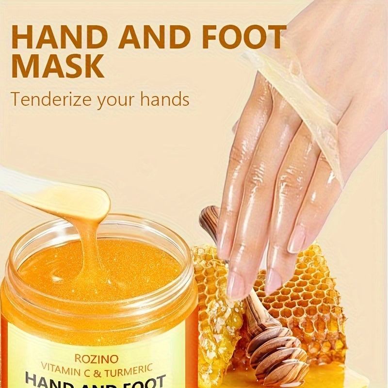 Vitamin C Turmeric Hand Mask, 50g - Moisturizing and Hydrating, Alcohol-Free, Fragrance-Free, with Hyaluronic Acid for Smooth, Soft Skin