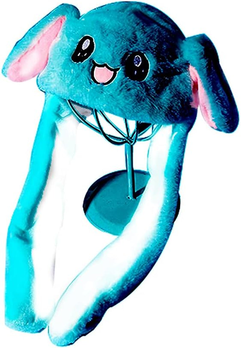 CENTER Rabbit Party Hats Christmas Hats for Adults Bunny Hat Rabbit Ears Mobile Jumping Cap Fun Hat (Blue)