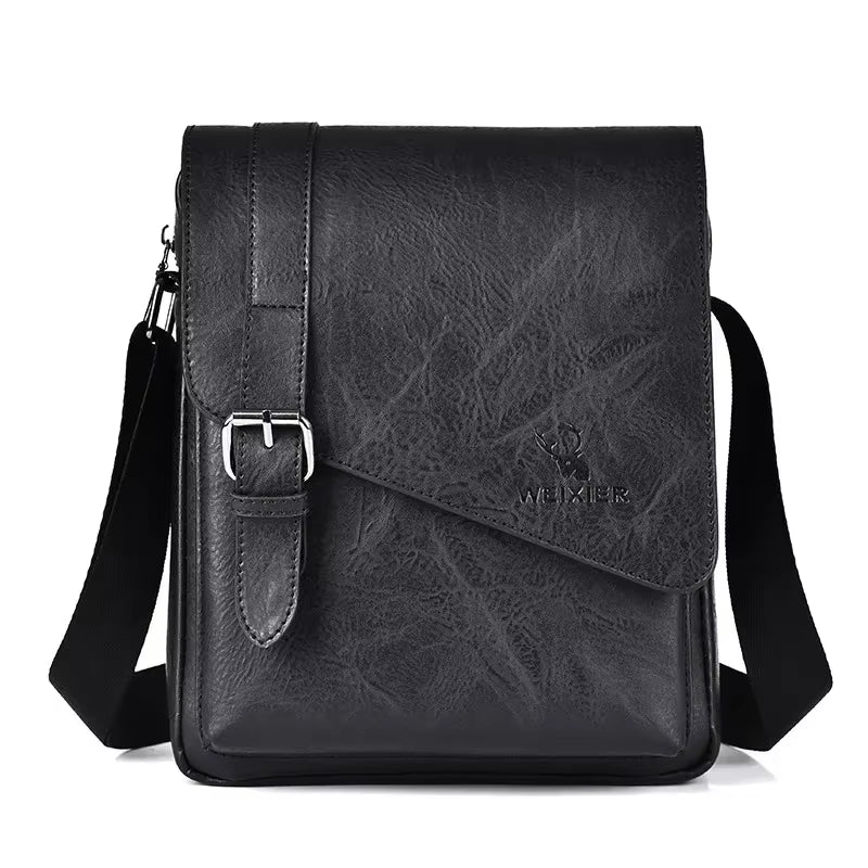 Men'S Retro Business Shoulder Bag New Fashionable Brand Name PU Leather Retro Handbag Versatile Travel Crossbody Bag Tote Bag