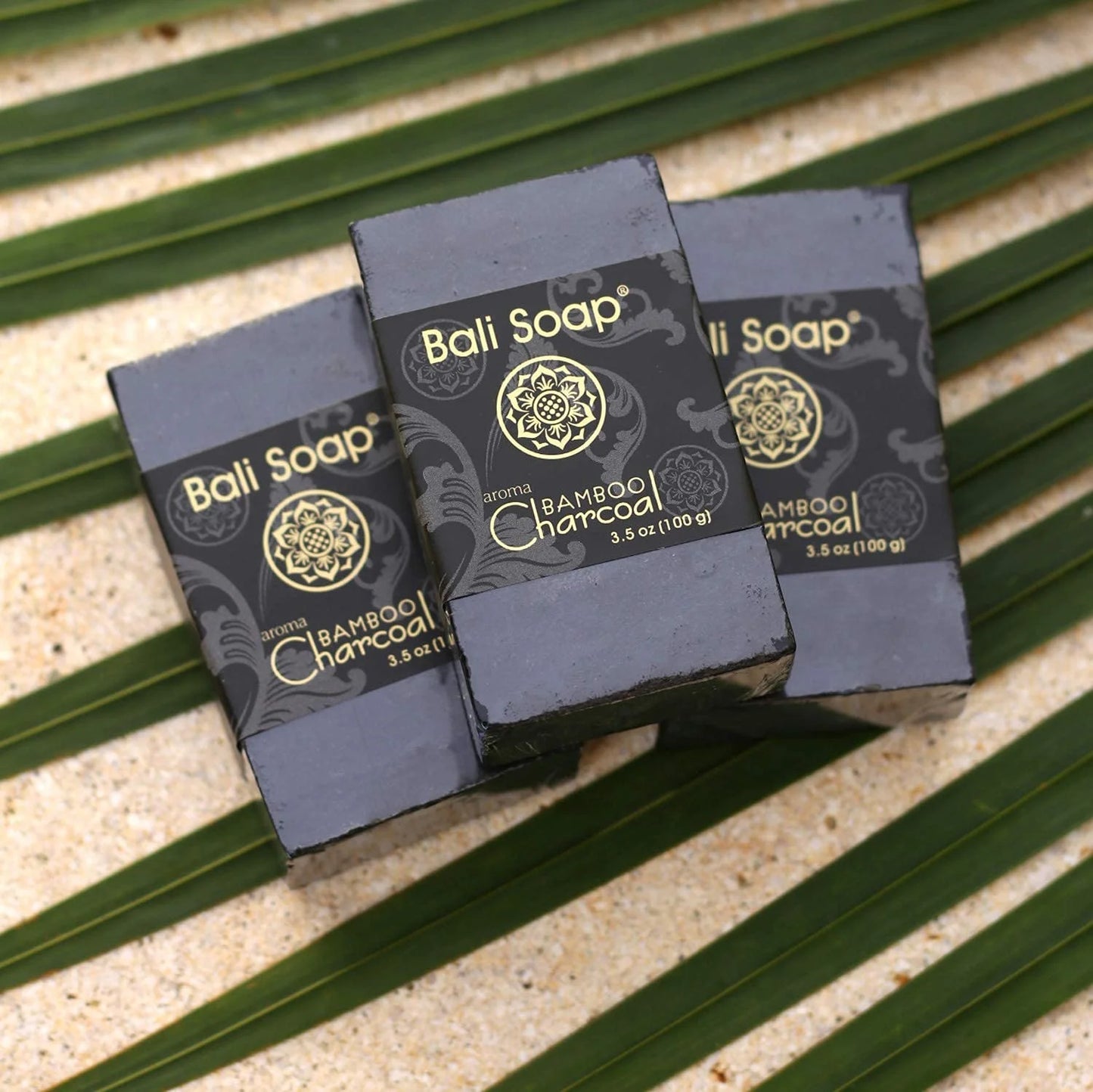 Bali Soap - Bamboo Charcoal Natural Soap Bar for Women & Men - All Skin Type, 3.5 Oz, 3 Bars