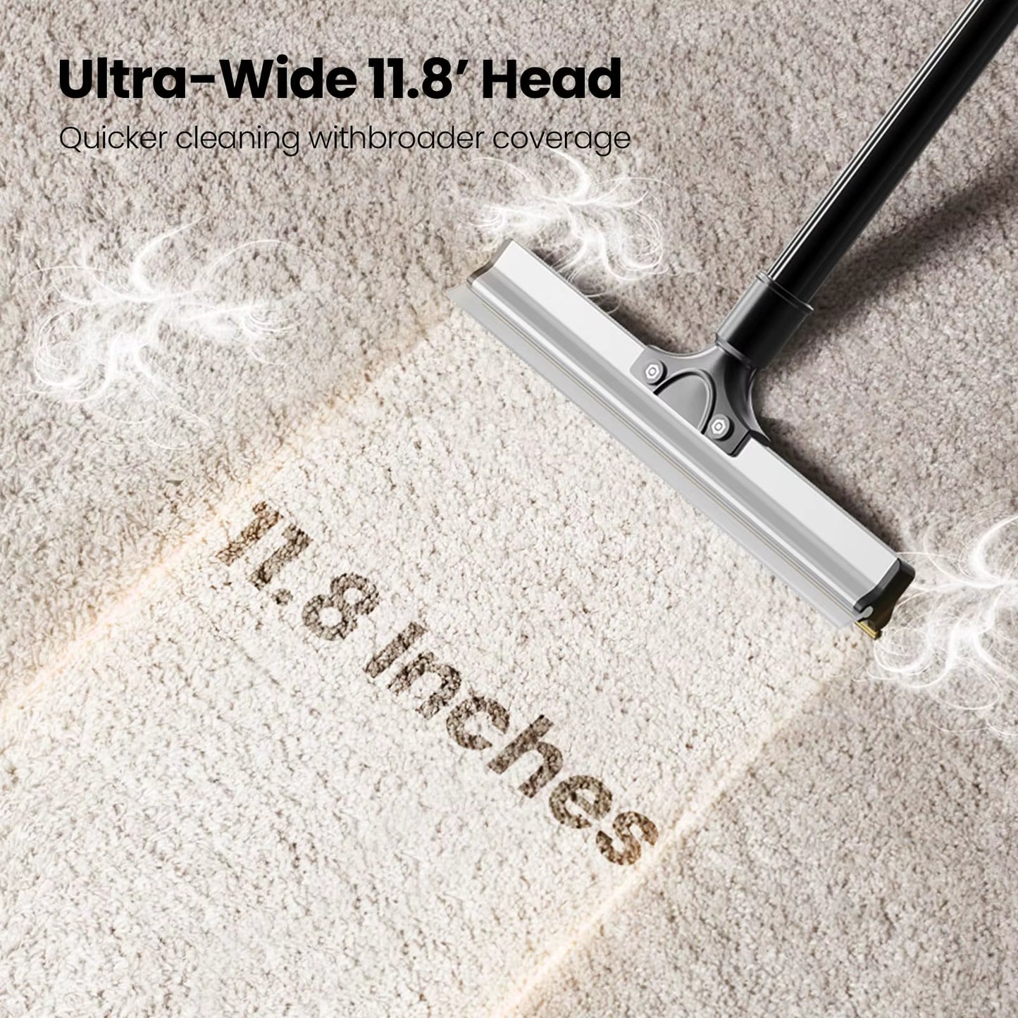 Pet Hair Removal Broom Carpet Rake Reusable Cleaning Tool 50" Long Handle Furniture Couch Carpets Rugs Mats Lint Remover Scraper